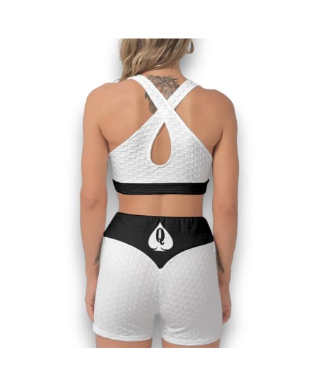 QUEEN OF SPADES Sports Bra Suit, Top And Short, qos, queen