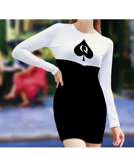 Bicolor QUEEN OF SPADES Dress, slut clothing, cuckolding,