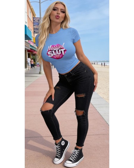 Married Slut Hotwife Fetish Crop Top Shirt