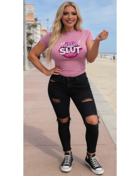 Married Slut Hotwife Fetish Crop Top Shirt
