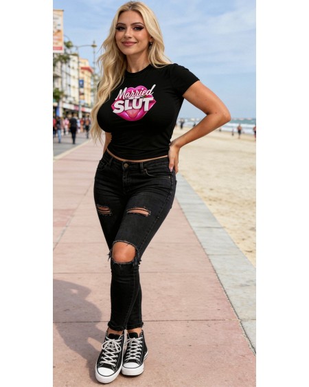 Married Slut Hotwife Fetish Crop Top Shirt