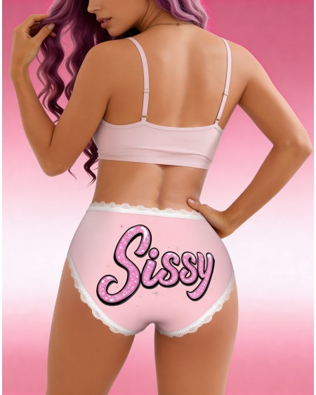 Pink Sissy Lace Panties | Cute Feminine Underwear