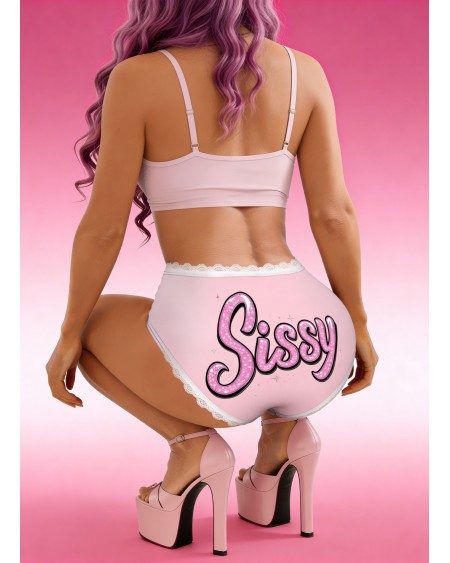 Pink Sissy Lace Panties | Cute Feminine Underwear