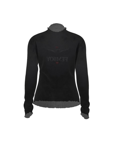 Transparent Femboy Mesh Top XS-6XL | Gothic Sheer Raven Shirt