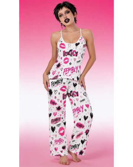 Femboy Pajama Set Pink Goth Sleepwear | Sex Fashion