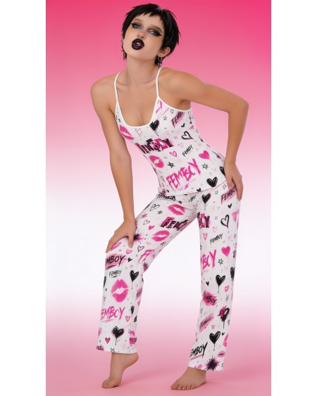 Femboy Pajama Set Pink Goth Sleepwear | Sex Fashion