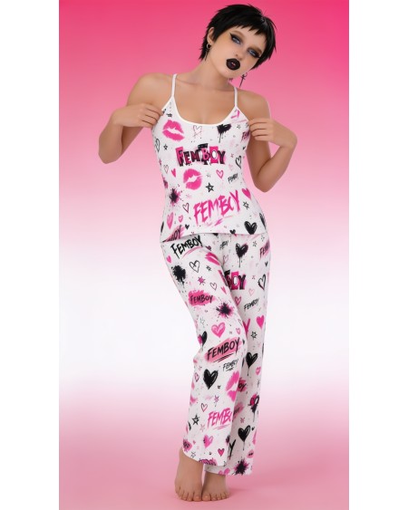 Femboy Pajama Set Pink Goth Sleepwear | Sex Fashion