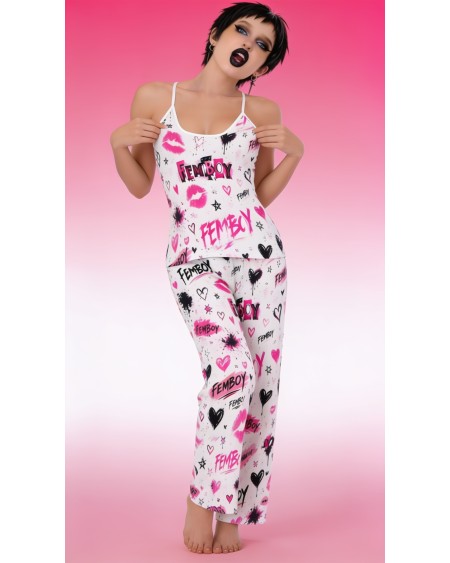 Femboy Pajama Set Pink Goth Sleepwear | Sex Fashion