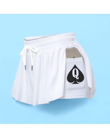 Queen Of Spades Skorts with Pocket - Plus Size Available -