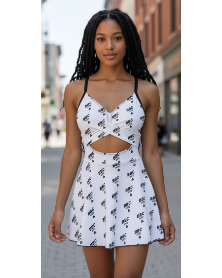 BBC Only Cutout Mini Dress Hotwife Fetish White Skater Dress