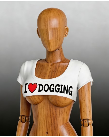 I Love Dogging Underboob Crop Top Sexy Adult Shirt