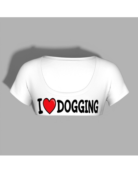 I Love Dogging Underboob Crop Top Sexy Adult Shirt