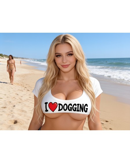 I Love Dogging Underboob Crop Top Sexy Adult Shirt