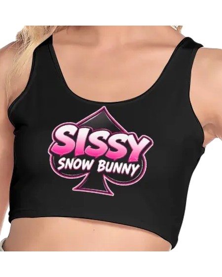 Sissy Snow Bunny Crop Tank Top | Femboy Crossdresser Fashion