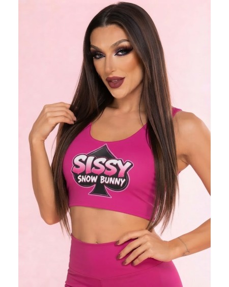 Sissy Snow Bunny Crop Tank Top | Femboy Crossdresser Fashion