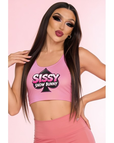 Sissy Snow Bunny Crop Tank Top | Femboy Crossdresser Fashion