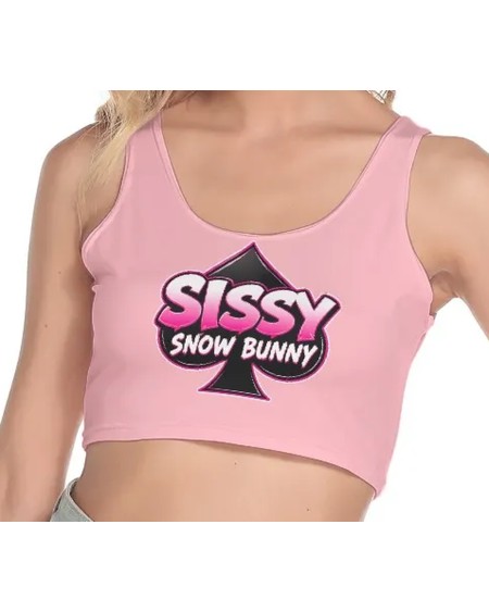 Sissy Snow Bunny Crop Tank Top | Femboy Crossdresser Fashion