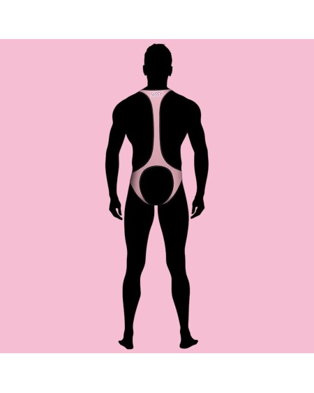 Sissy Open Back Mankini for Men | Pink Buttless Bodysuit