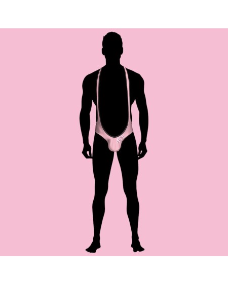 Sissy Open Back Mankini for Men | Pink Buttless Bodysuit