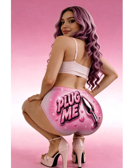 Plug Me Pink Sissy Panties for Men S to 5XL
