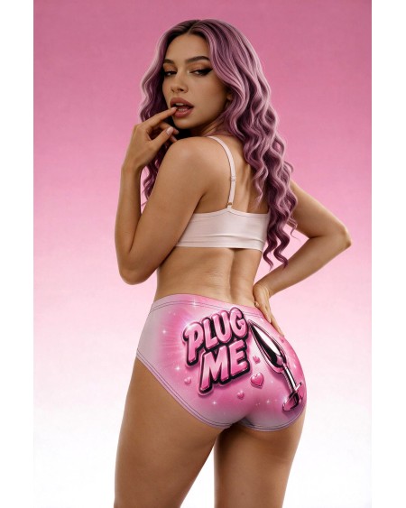 Plug Me Pink Sissy Panties for Men S to 5XL