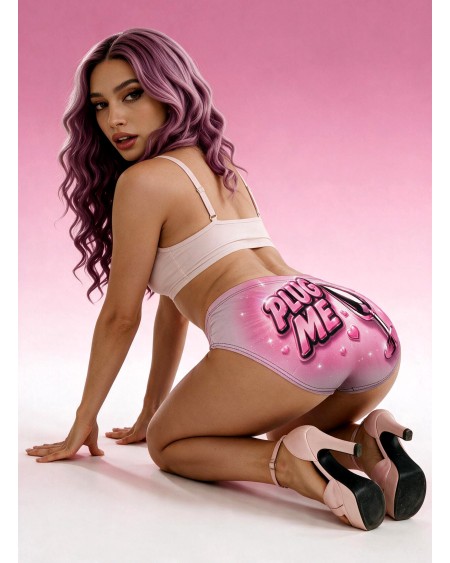 Plug Me Pink Sissy Panties for Men S to 5XL