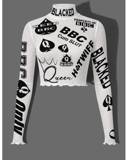 Transparent Queen of Spades BBC Mesh Two Piece Set