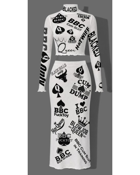 Transparent Queen of Spades BBC Mesh Two Piece Set