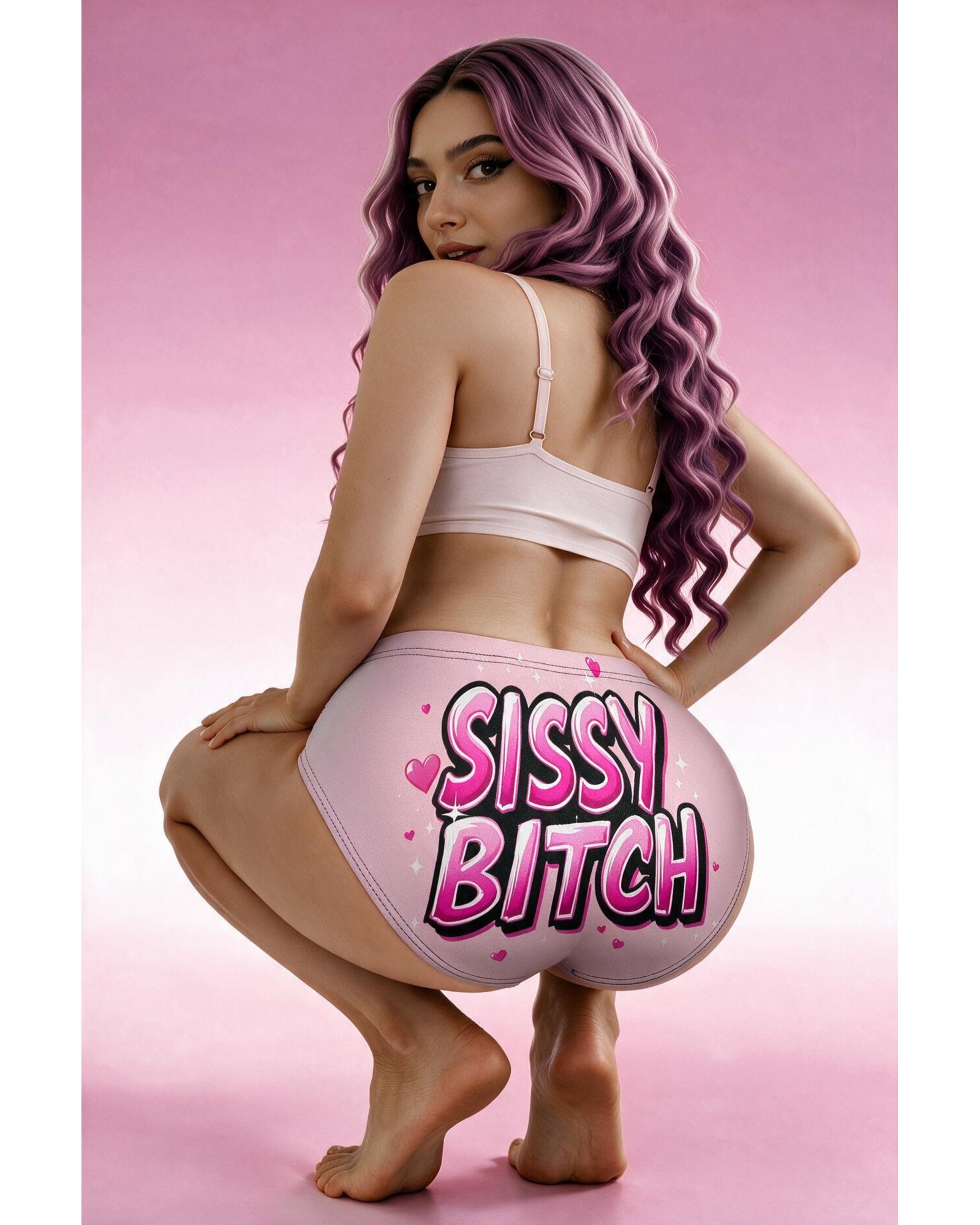 Pink Sissy Bitch Panties for Femboy and Crossdresser