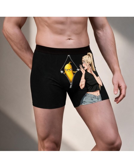 Funny Banana Anime Boxer Briefs for Men | Novelty Underwear