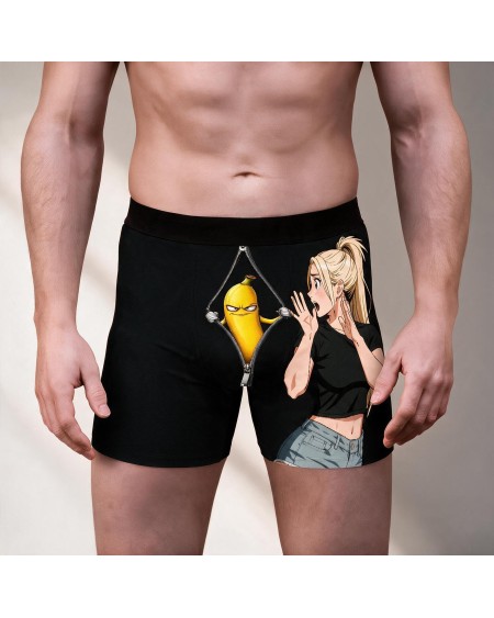 Funny Banana Anime Boxer Briefs for Men | Novelty Underwear