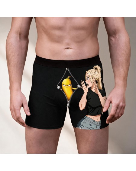 Funny Banana Anime Boxer Briefs for Men | Novelty Underwear