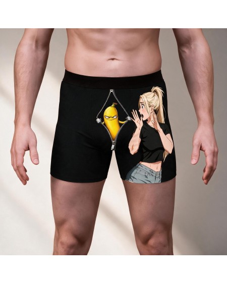 Funny Banana Anime Boxer Briefs for Men | Novelty Underwear