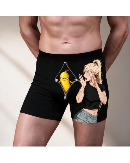 Funny Banana Anime Boxer Briefs for Men | Novelty Underwear