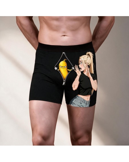 Funny Banana Anime Boxer Briefs for Men | Novelty Underwear