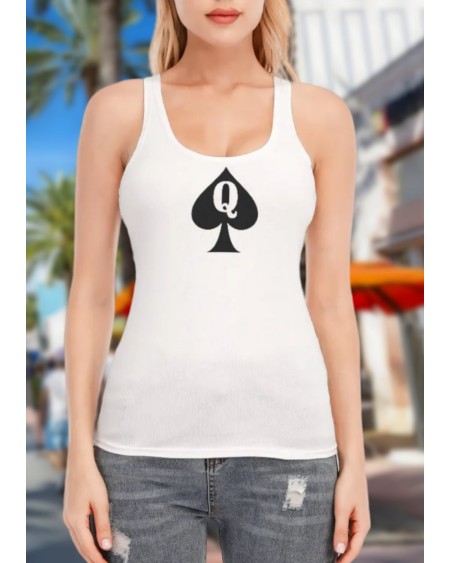 QUEEN Of SPADES Racer Vest, top queen off spades, qos t -