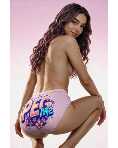 PEG ME Sissy Panties Pink Floral Underwear