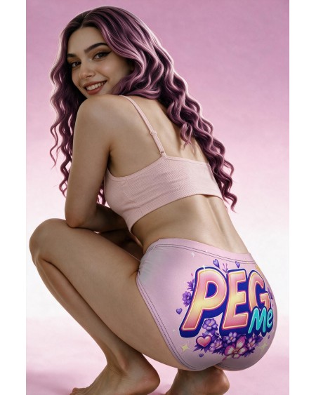 PEG ME Sissy Panties Pink Floral Underwear