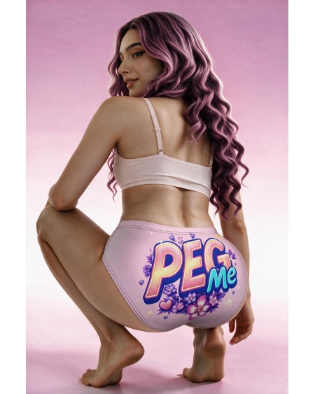 PEG ME Sissy Panties Pink Floral Underwear
