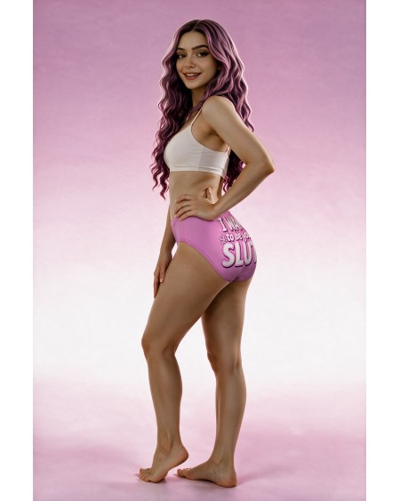 I Want to Be Your Slut Pink Sissy Panties | Custom Text