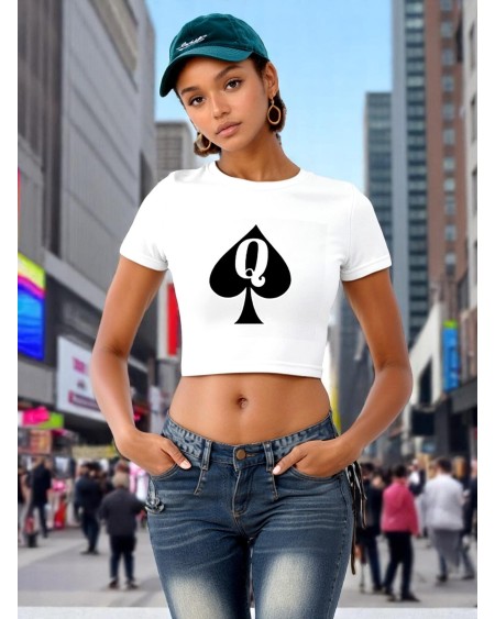 Queen Of Spade Crop Top  Hotwife Queen Symbol Shirt,