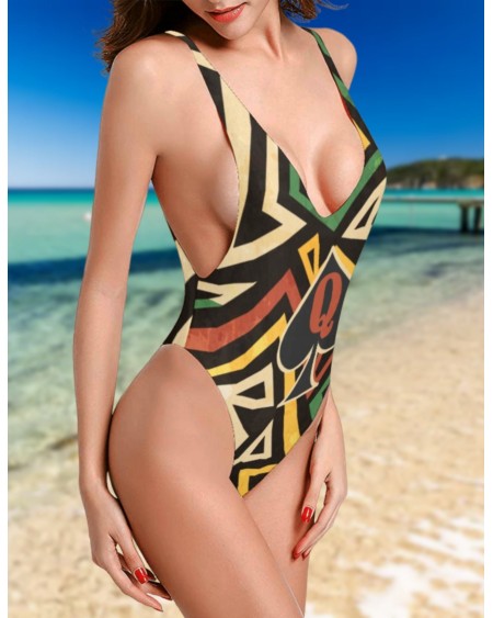 QUEEN OF SPADES African Tribal, halter Straps Backless,