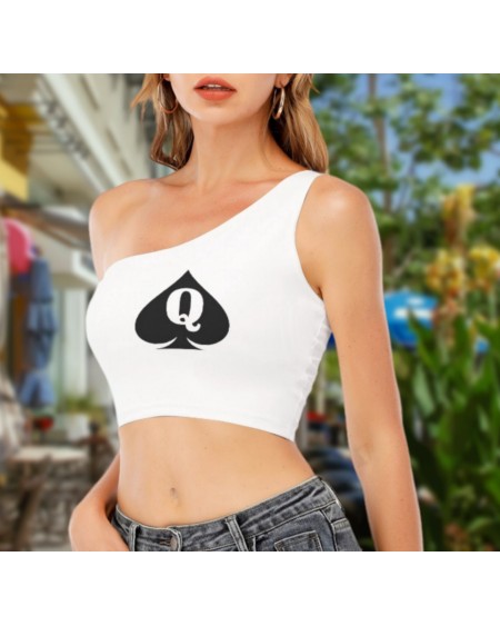 QUEEN OF SPADE One - Shoulder Cropped Top, Queen off spades