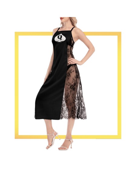 QOS Lace Cami Cross Back, Queen Of spades Dress, slut