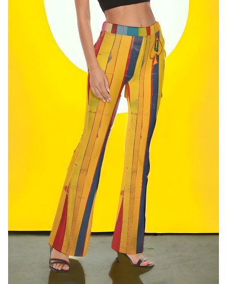 QUEEN OF SPADES Print Women'S Flare Pants, queen of spades,