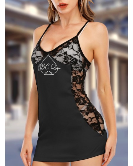 BBC QUEEN Lace Cami Dress, Queen of spades, slut clothing,