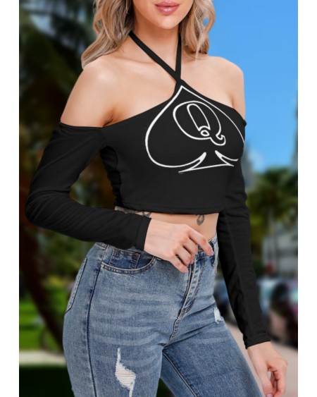 Halter Lace - Up Top QUEEN OF SPADE, 12 colors, tshirt, qos