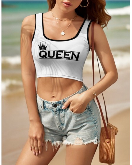QUEEN OF SPADE Cropped Tank Top, , Top queen off spades, qos