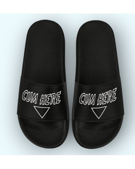 CUM HERE Slide sandals, foot fetish, pretty feet, foot