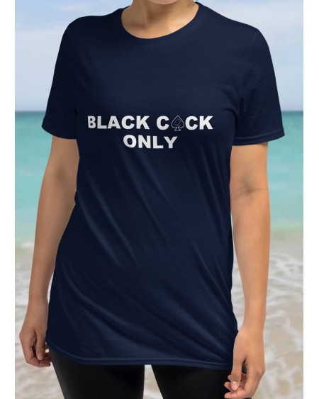 T - Shirt BLACK COCK ONLY, queen of spades tshirt, custom